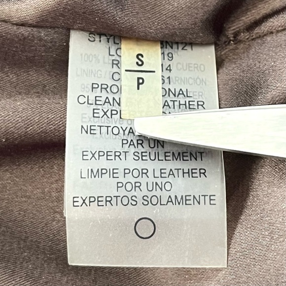 Elie Tahari Brown Genuine Leather Embellished w/ Tassels Blazer Jacket Sz. Small - Picture 10 of 15